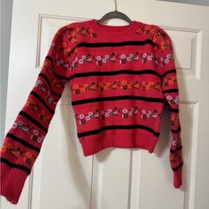 Vibrant Floral Knit Sweater